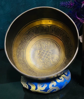 6 Inches Tibetan Singing Bowl Set -Handmade From Nepal-Meditation Chakra Healing - Image 1 of 4