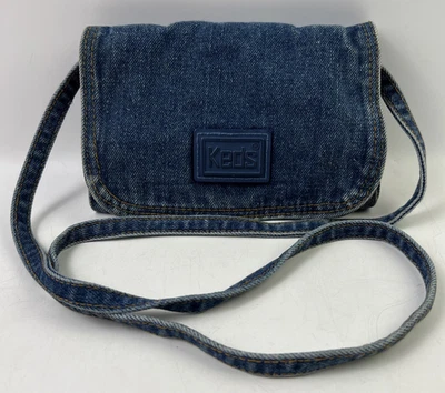 Vintage Keds Blue Jean Logo Denim Fold Out Purse/Crossbody Bag - Image 1 of 4