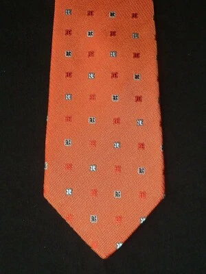Corbata de seda floral a rayas gris y plateada naranja Ermenegildo Zegna, MI Italia Foto 1 de 4