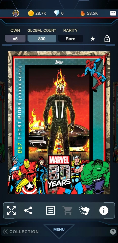 Topps Marvel Collect DIGITAL 80 YEARS CELEBRATION GHOST RIDER - Image 1 of 1