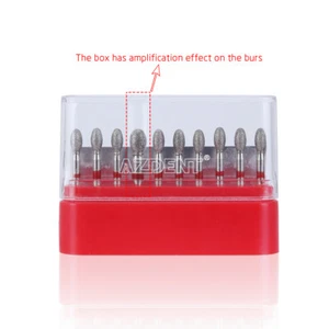 10P/kit Dental FG Diamond Bur for HighSpeed Handpiece Football FINE RED 379-023F - Picture 1 of 14