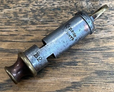 Scarce Vintage Bukta  B2  (Middle Size of 3) Brass & Steel Boy Scout Whistle - Image 1 of 2