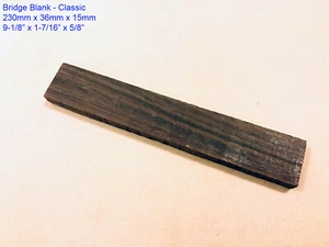 Luthier - Puente de palo de rosa indio en blanco - clásico 230x36x15 mm - Imagen 1 de 2