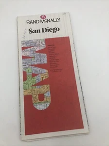 Rand McNally Folded Map: San Diego Street Map Vintage 1990 Great Wall Art - Picture 1 of 6
