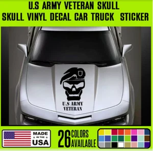 12" to 30" U.S. Army Veteran Skull Vinyl Decal Sticker Car Truck Window   - SK14 - Picture 1 of 6