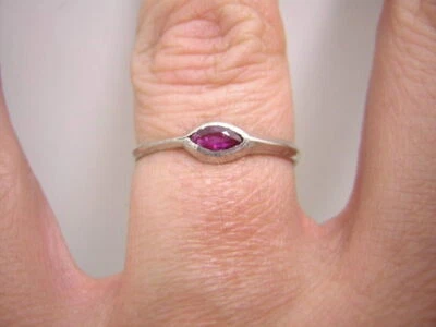 RUBIN NAVETTE SOLITÄR RING IN 925 STERLING SILBER SONDERPREIS VERS.GRÖßEN N61 - Bild 1 von 2