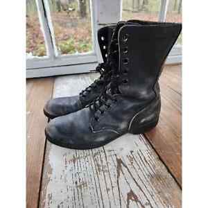 Vintage Black Leather Combat Boots size Men's 8