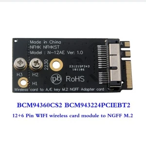 BCM94360CS2 BCM943224PCIEBT2 12+6 Pin WIFI wireless card module to NGFF M.2 - Picture 1 of 9
