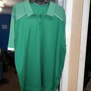 Russell Polo Shirt Mens Green Short Sleeve Athletic Collared Fitness XXL - Picture 1 of 6