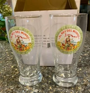 El Rey Del Mundo Set of 2 Boxed Beer Glasses - Picture 1 of 3