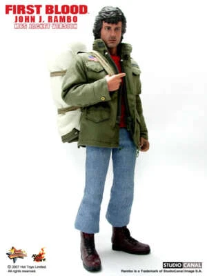 Figura Hot Toys MMS46 RAMBO First Blood John Rambo Sylvester Stallone con caja Foto 1 de 4