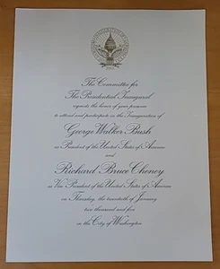 Inauguración 2005 Invitación oficial inaugural Presidente George W. Bush Cheney - Imagen 1 de 7