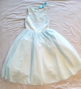 Girls Long Formal/ Holiday/Pageant /Wedding Dress Pale Blue w/Pearls Sz 10 NWT - Picture 1 of 12