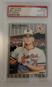 Billy Ripken 1989 Fleer FF Rickface Error Card #616 Orioles PSA 10 GEM MINT