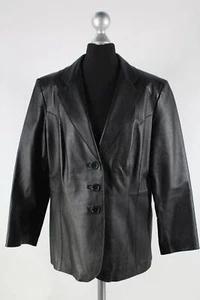 Womans fashion schwarze Leder-Jacke Gr.42/M echtes Leder Top Zustand - Bild 1 von 9