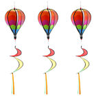 3Pcs Rainbow Hot Air Balloons Cloth Wind Spinners Garden Decor Hanging Balloon