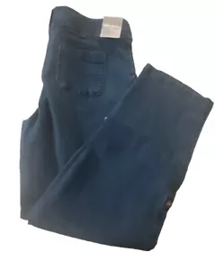 NWT Women's White Stag Ladies Dark Blue Denim Capri Jeans CONVERTIBLE Pants 14 - Picture 1 of 9