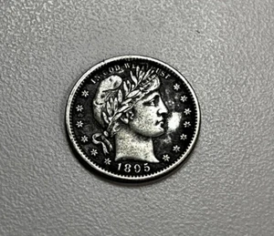 1895 P Barber Quarter 90% Silver Beautiful dark tone, Full Liberty #209 - Picture 1 of 2