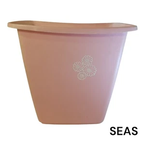 Vintage 1970s Pink Rubbermaid Vanity Wastebasket #2952 Flowers Trash Can - Picture 1 of 8
