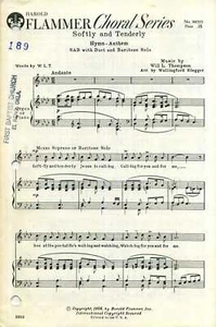 Softly and Tenderly SAB Sheet Music with Duet, Baritone Solo and Piano Accompa.. - Picture 1 of 1