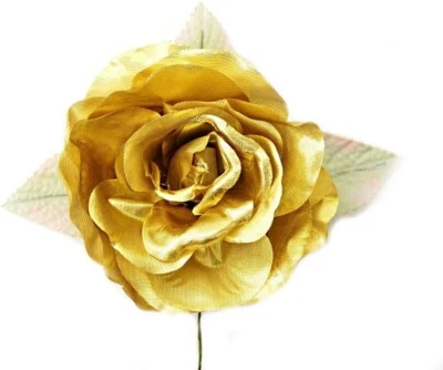 3 ramilletes de flores de red de organza rosa de oro de 5" de diámetro con pasador de perlas Foto 1 de 2