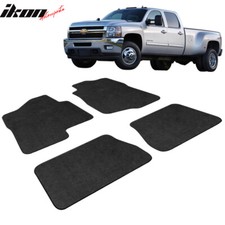Fits 07-13 Chevy Silverado Sierra Tahoe Yukon Floor Mats Carpets 4PC Black Nylon