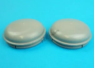 2 tapas de grasa de cubo de rueda gris 76 mm para remolque IFOR WILLIAMS después de 1996 - Imagen 1 de 1