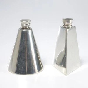 Troika England Handmade Pewter Parfum Flachmann Duftflakon Schraubdeckel 2er Set - Bild 1 von 6