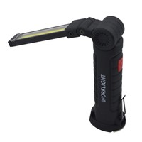 COB LED Work Light Magnet Flashlight with Hook Folding Torch Lamp Rechargeable