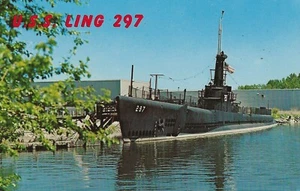 Postcard Submarine USS Ling 297 Borg Park on Hackensack River NJ NrMINT Unused - Picture 1 of 1