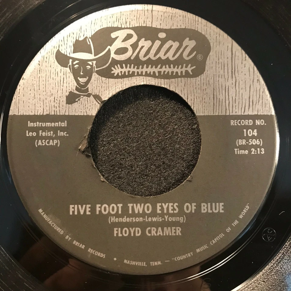 Five Foot Two Eyes Of Blue/Fancy Pants by Floyd Cramer (Briar 104) 7" EX - Image 1 of 2