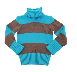 Esprit Girls Regular Combed Cotton Sweater Sz 2-3 Stripe Turtleneck NEW TAG - Picture 1 of 6