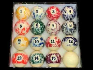 TNT Marble 2-1/4 inch Billiards Pool Balls - Picture 1 of 1