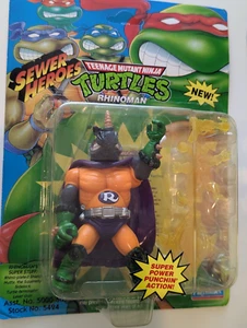 Figura de acción Teenage Mutant Ninja Turtles Sewer Heroes 1993 Rhinoman Playmates - Imagen 1 de 7