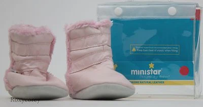 Ministar Infant Leather Girls Pink Boots Size Small 0-6 months NIP - Image 1 of 3