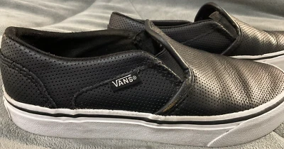 Zapatos Vans Clásicos Sin Cordones Cuero Perforado Negros Para Mujer EE. UU. 6 Foto 1 de 4