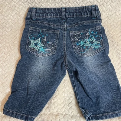 Arizona Jean Co Girls Sz 6 Y2K Star Embroidered Embellished Jean Bermuda Shorts - Image 1 of 4