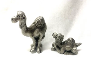 Vtg Hudson Pewter Figures Noah's Ark Collection Male Female CAMEL #2175 #2176 - Picture 1 of 6