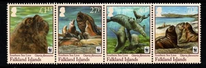 FALKLAND ISLANDS  2011  ENDANGERED SPECIES - SOUTHERN SEA LION  SET OF 4    MNH - Picture 1 of 1