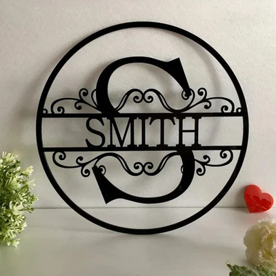 CUSTOM FAMILY NAME HOSE SIGN MONOGRAM LETTER NAME PLAQUE LAST NAME SIGN - image 1 of 2