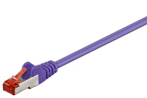 5 câbles réseau CAT 6 S/FTP ; CAT 6-0050 S/FTP PIMF VIOLET 0,50 m SB - Photo 1/1