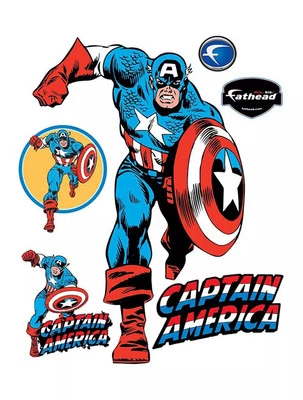 Nuevo Fathead Capitán América Clásico Marvel Decoración de Pared Nuevo 96-96011 Foto 1 de 2