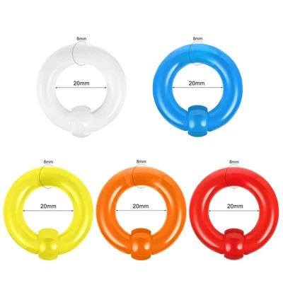 5Pcs/Set Acrylic Captive Bead Rings Large Septum Ring Ear Gauges Earrings 12g-0g - Image 1 of 4