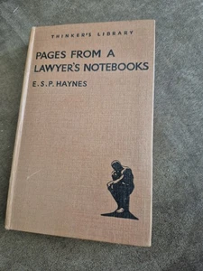 Pages From a Lawyers Notebooks E.S.P Haynes - 1939- The Thinkers Library no 75 - Picture 1 of 8