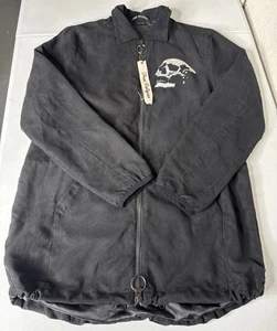 Men's TRUE RELIGION TRAINER Black Polyester Lined Full Zip Graphic Jacket - NWOT - Picture 1 of 10