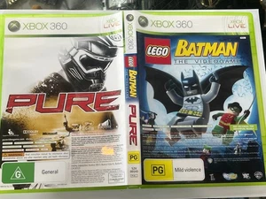 LEGO BATMAN THE VIDEO GAME + PURE (MICROSOFT XBOX 360 GAME, G,PG PAL) - Picture 1 of 4