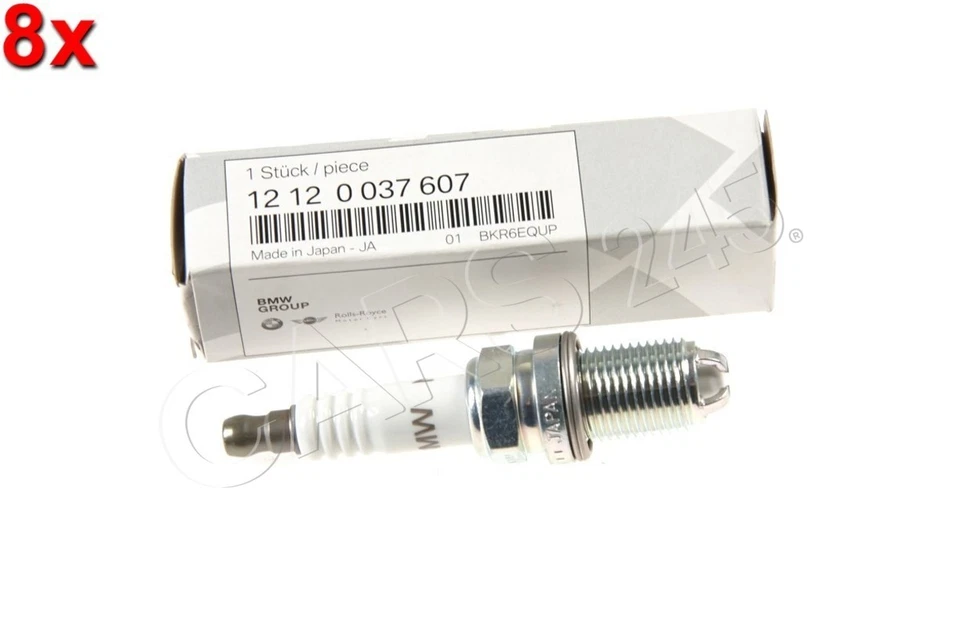 Juego de bujías de alta potencia originales BMW E30 E31 E32 E34 Z3 8 piezas OEM 12120037607 Foto 1 de 1