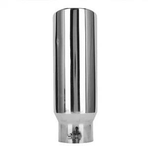 Silver Car Exhaust Pipe Stainless Steel 80mm/3.1in Inlet 102mm/4in Outlet - Picture 1 of 10