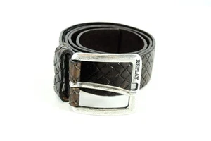Replay Hombre Cinturón 85CM Cuero Marrón Logo Estampado Squared-End Cinturón - Imagen 1 de 10