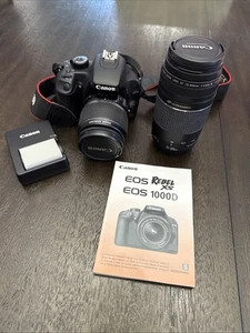 Canon EOS Rebel XS 1000D Digital SLR Camera w/18-55mm IS Lens and 75 - 300 Lens - Picture 1 of 5